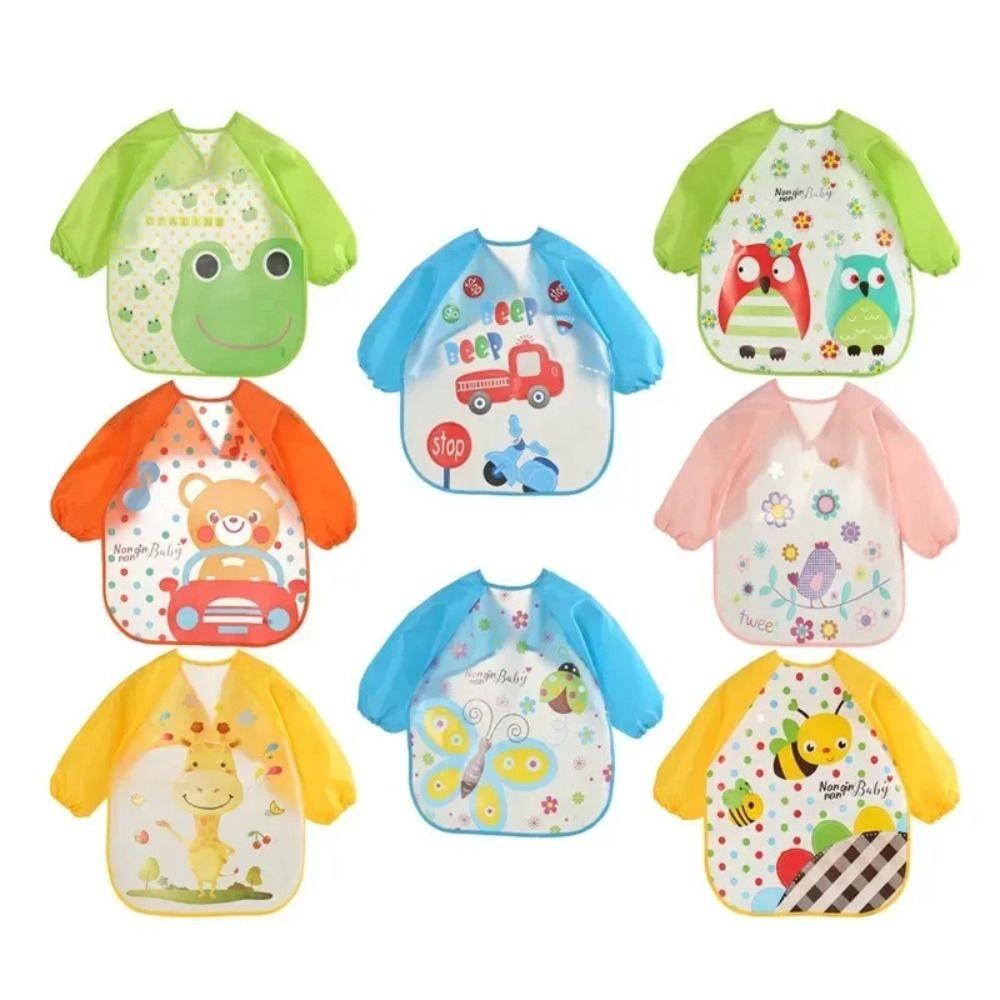 Cartoon Pattern 0-3 Years Baby Anti-dirty Bib PEVA Dirt Proof Feeding Burp Cloths Baby Eating
