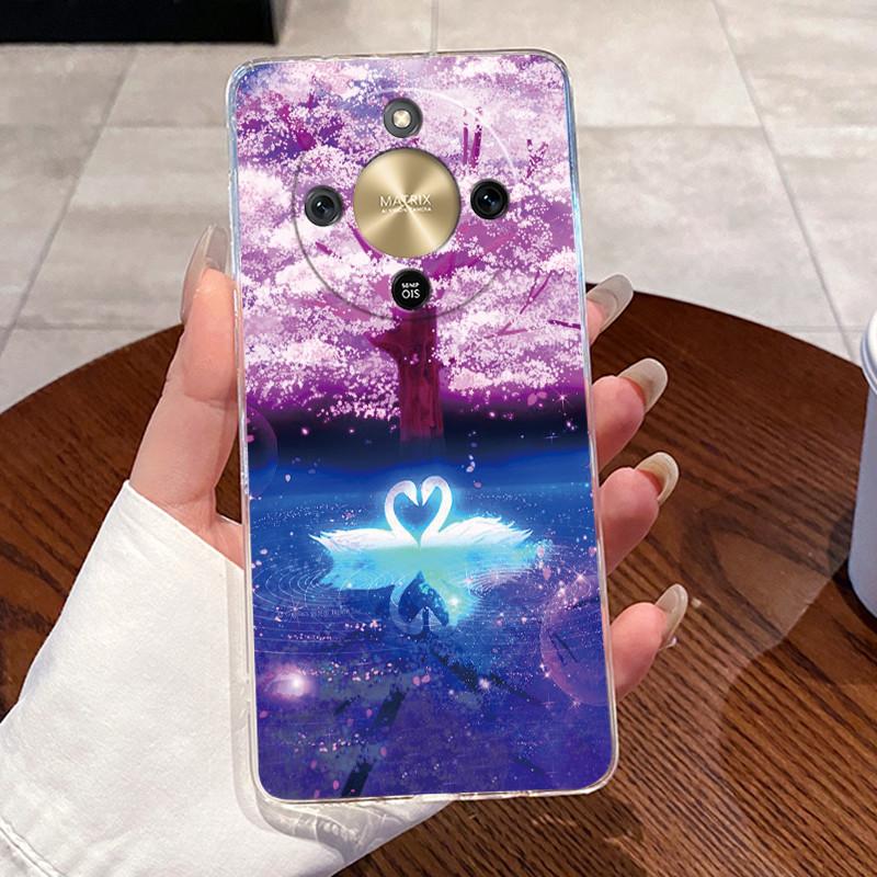 Чехол для Honor X9d Case 5G Эстетичный Модный Милый Мультяшный Кот Мягкий Силиконовый Задний Чехол HonorX9d X 9d 5G Прозрачный Чехол для Телефона