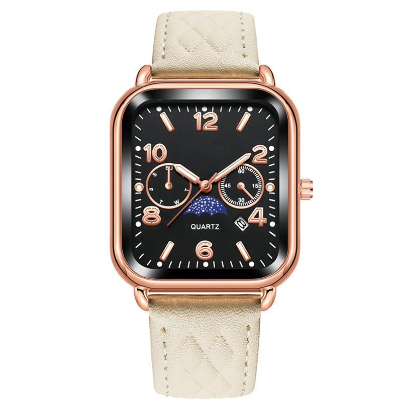 Women Strap Quartz Watches Leather Wristwatch With Date Watch