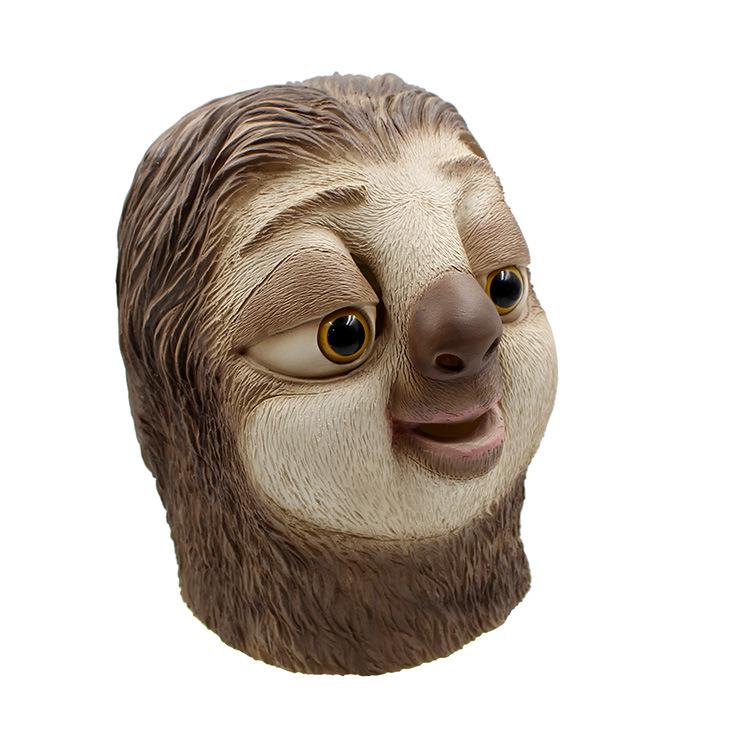 Sloth mask Halloween funny animal latex headgear funny animal headgear performance party props