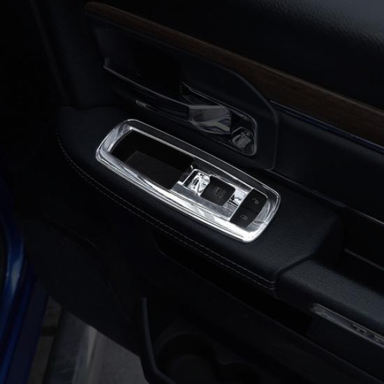 Для 2011-2024 Dodge Ram 3500/2500 Хромированная накладка на кнопку переключателя стеклоподъемника 4 шт.