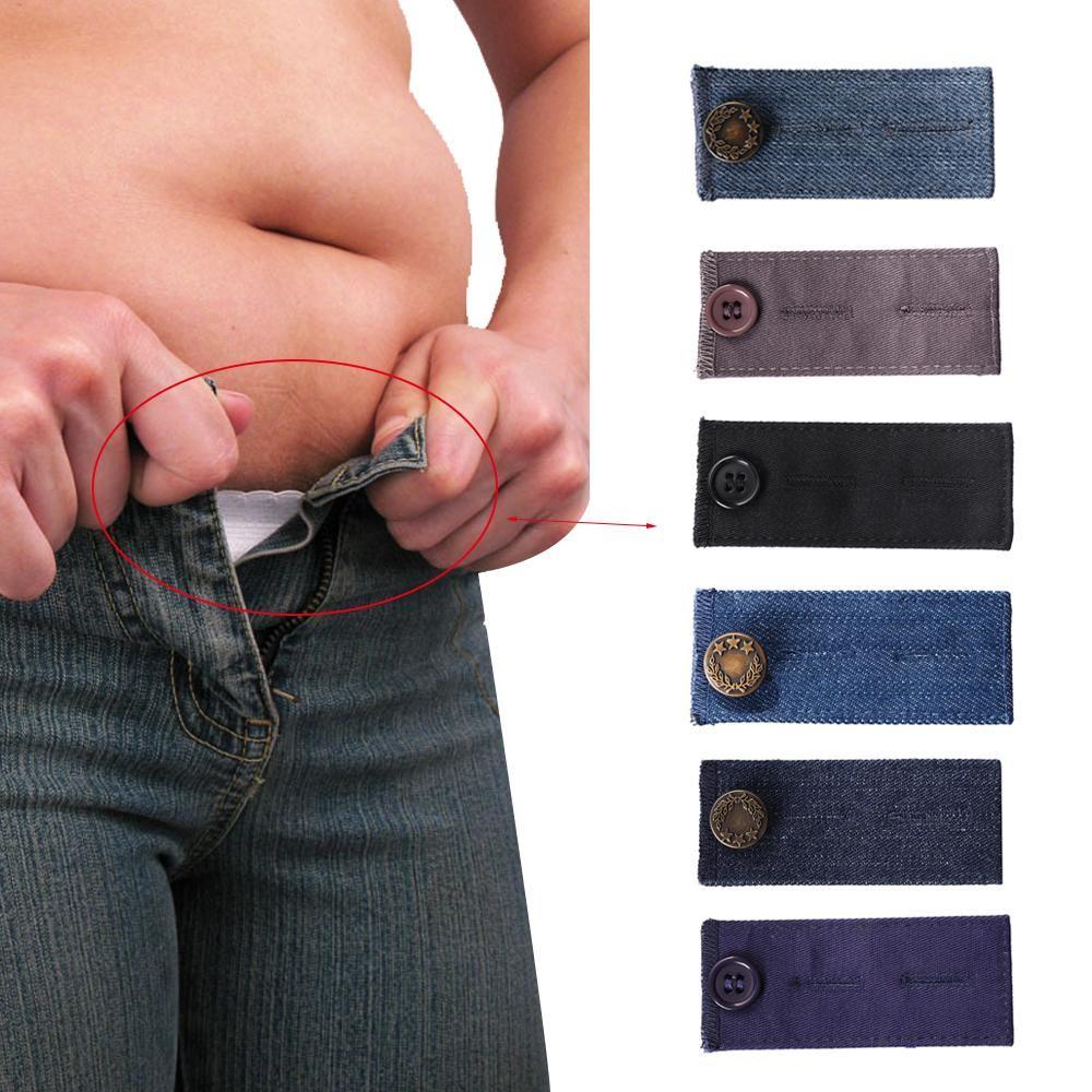 2PCS Unisex Maternity Garment Accessories Skirts Waist Band Hooks Button Pant Extender Belt