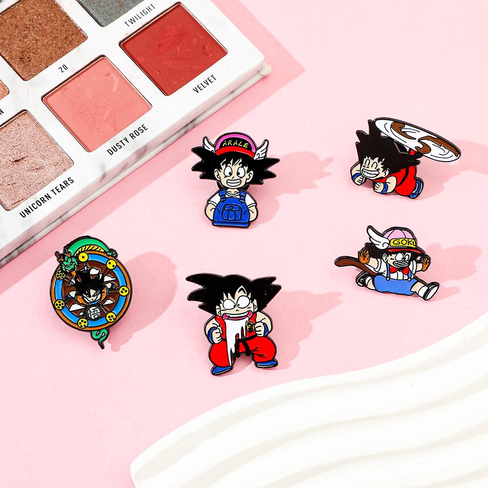 Брошь-значок из сплава Укун из аниме Dragon Ball Японский мультяшный персонаж Металлическая брошь Креативный аксессуар для украшения одежды