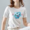 Cute Teeth Pattern T Shirt Women Harajuku Style Top O-neck Tshirt White Streetwear Classic All-match Short Sleeve T-shirt 2022