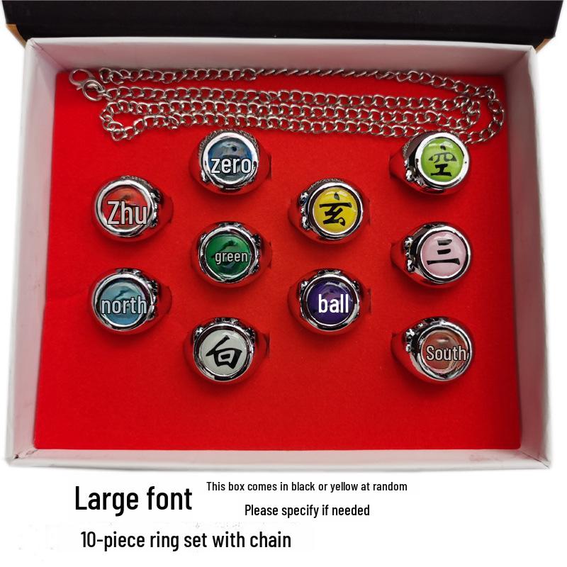 Akatsuki Ninja Ring Set: Itachi, Deidara, Pain, Sasori, Orochimaru Anime Collection