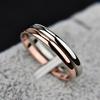 Titanium Steel Smooth Wedding Engagement Bands Rose Gold Color Couple Rings Jewelry