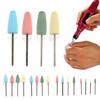 3/32" 4Pcs/Set Silicone Nail Drill Bits Manicure Polisher Apparatus Smoothing Milling Cutter Drill