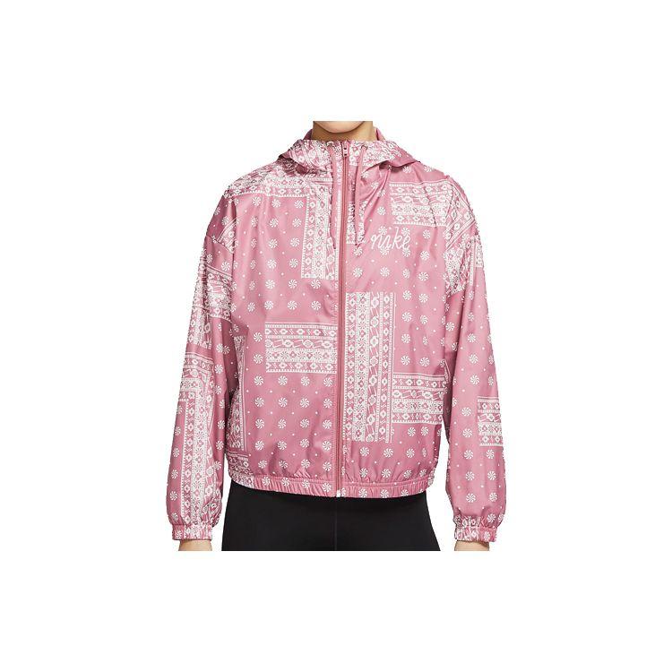 Nike Woven Printed Cashew Flower Hooded Jacket Women Jacket Pink CU5893-614