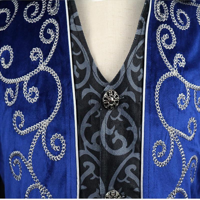3 Style Halloween Party Cosplay Costume Men's Victorian Steampunk Windbreaker Retro Prince Medieval Dress Renaissance Embroidery Jacket