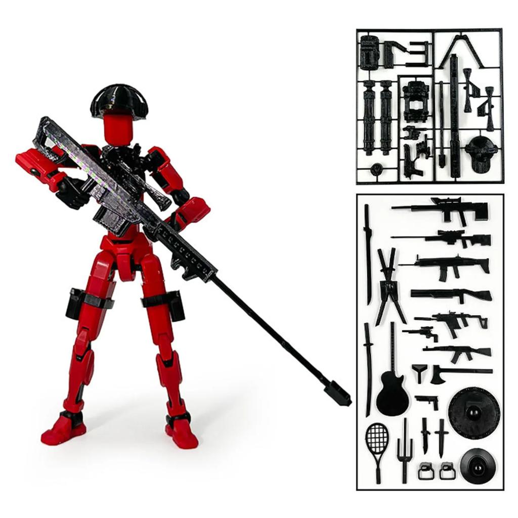 3D Printed Full Body Mechanical Action Figures Multi-Jointed Movable with Accessories Hand Painted Desk Decor Toy