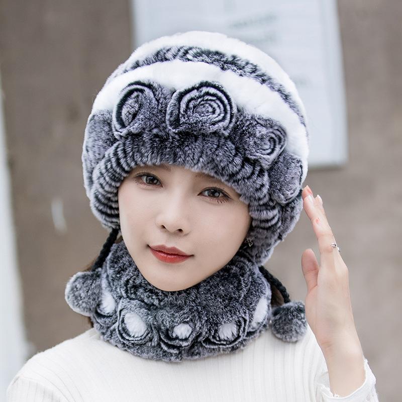 Winter Warm Faux Fur Beanie Trendy Coldproof Elastic Knit Hats Thick Warm Skull Cap Classic Beanies for Women Girls Autumn & Winter