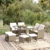 Day and Night - Day and Night 9-piece Garden Dining Set with Beige Synthetic Rattan Cushions