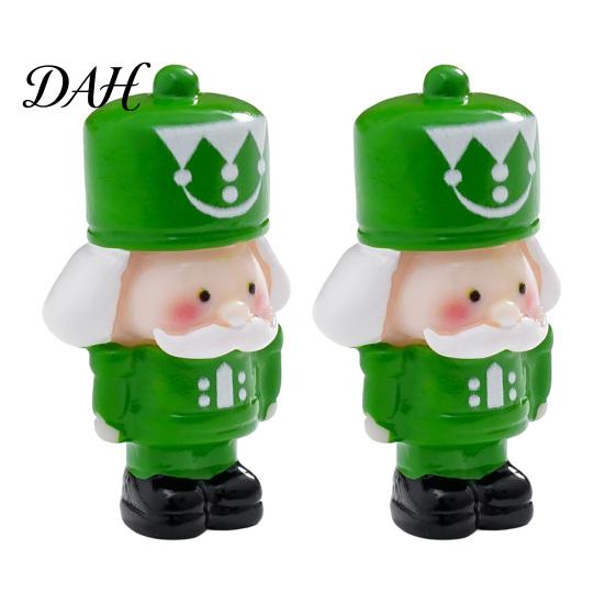Cute Cake Toppers for Christmas 2Pcs Mini Figurine, Santa Claus Nutcracker Soldier Dolls, DIY Accessories Compact Shelf Display Ornaments Micro