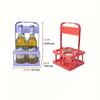 1pc 4-Slot Portable Foldable Beer Basket - Durable Plastic Drink Bottle Holder for Home Outdoor Camping Picnic