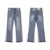 Mens High-waisted Flared Jeans Straight Leg Full Length Vintage Style Micro Stretch Casual