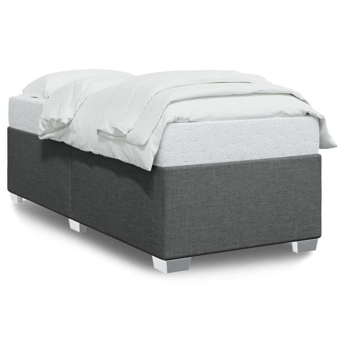 VidaXL Cadre de lit Gris foncé 80x200 cm Tissu, sommier, cadre de lit plateforme, cadre de lit rembourré, meuble de chambre 3284430