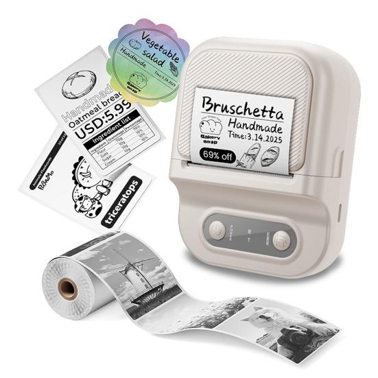 Машина для печати этикеток Портативный термопринтер этикеток Совместимый с Bluetooth Мини-принтер этикеток с лентой для маленьких