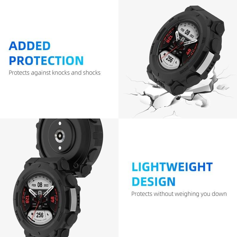 Стекло+чехол для Amazfit T-Rex 2 Защитная пленка для экрана из закаленного стекла и мягкий защитный бампер T Rex 2 Rex2 Чехол Аксессуары