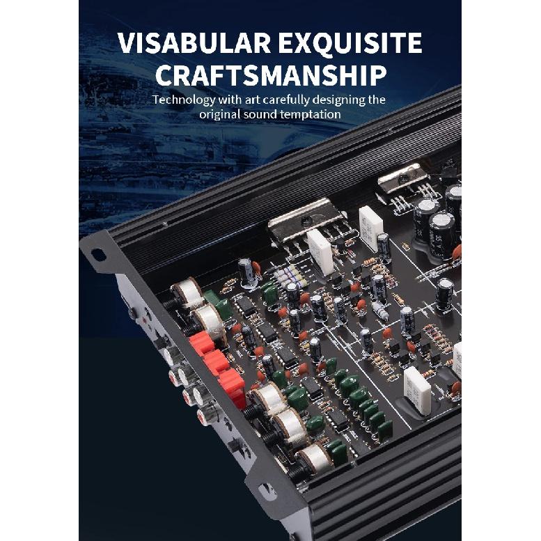 4 Channel Class AB 12V Car Amplifier, 7800W Max Power Stereo Amplifier, Car Audio Amplifier Drive Subwoofer & Speaker, Amplifier