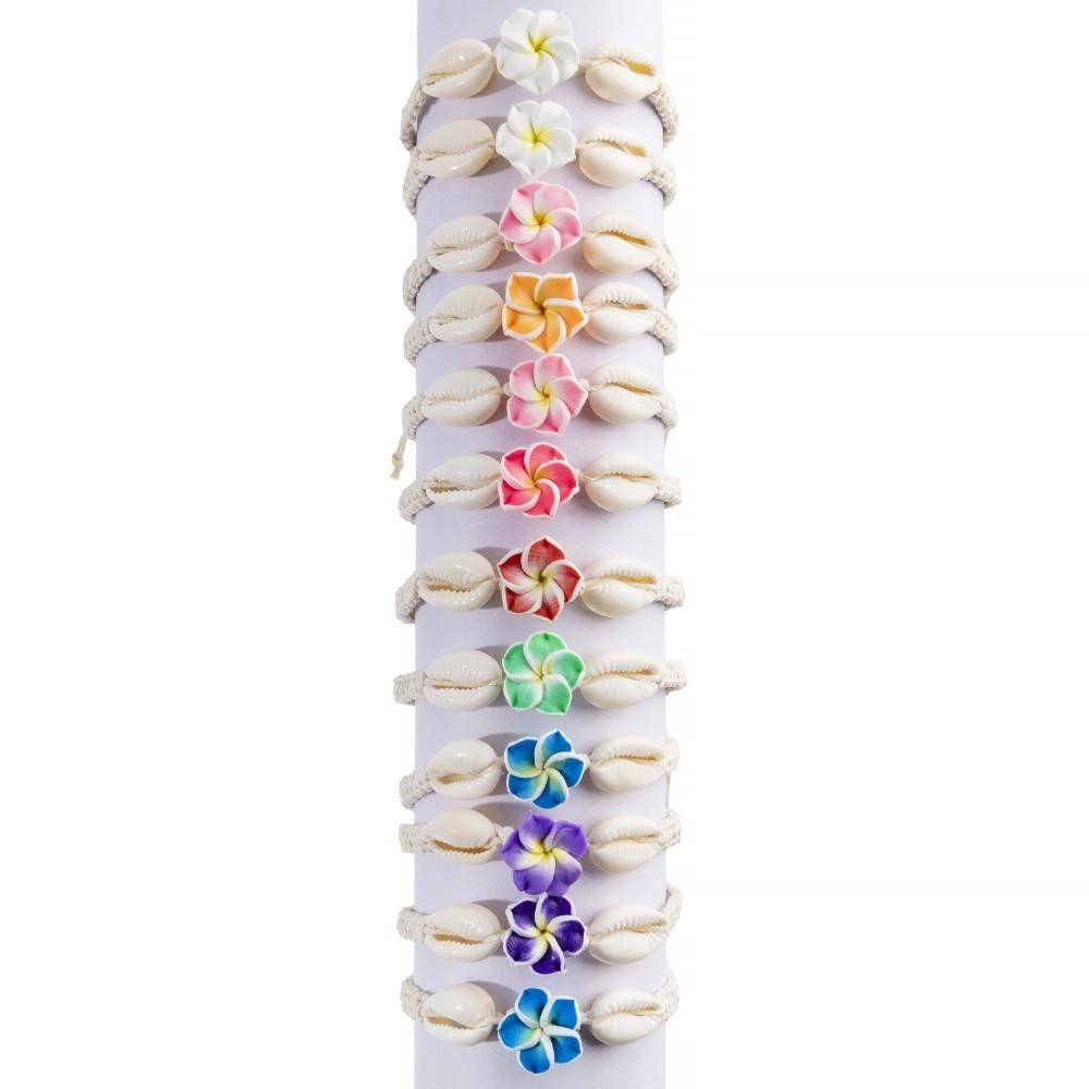 12Pcs/Set Bohemian Shell Flower Bracelet Set Adjustable Stackable Hand Chain Gifts
