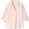 Uniqlo Однотонная свободная рубашка с рукавом три четверти для женщин 479073-10