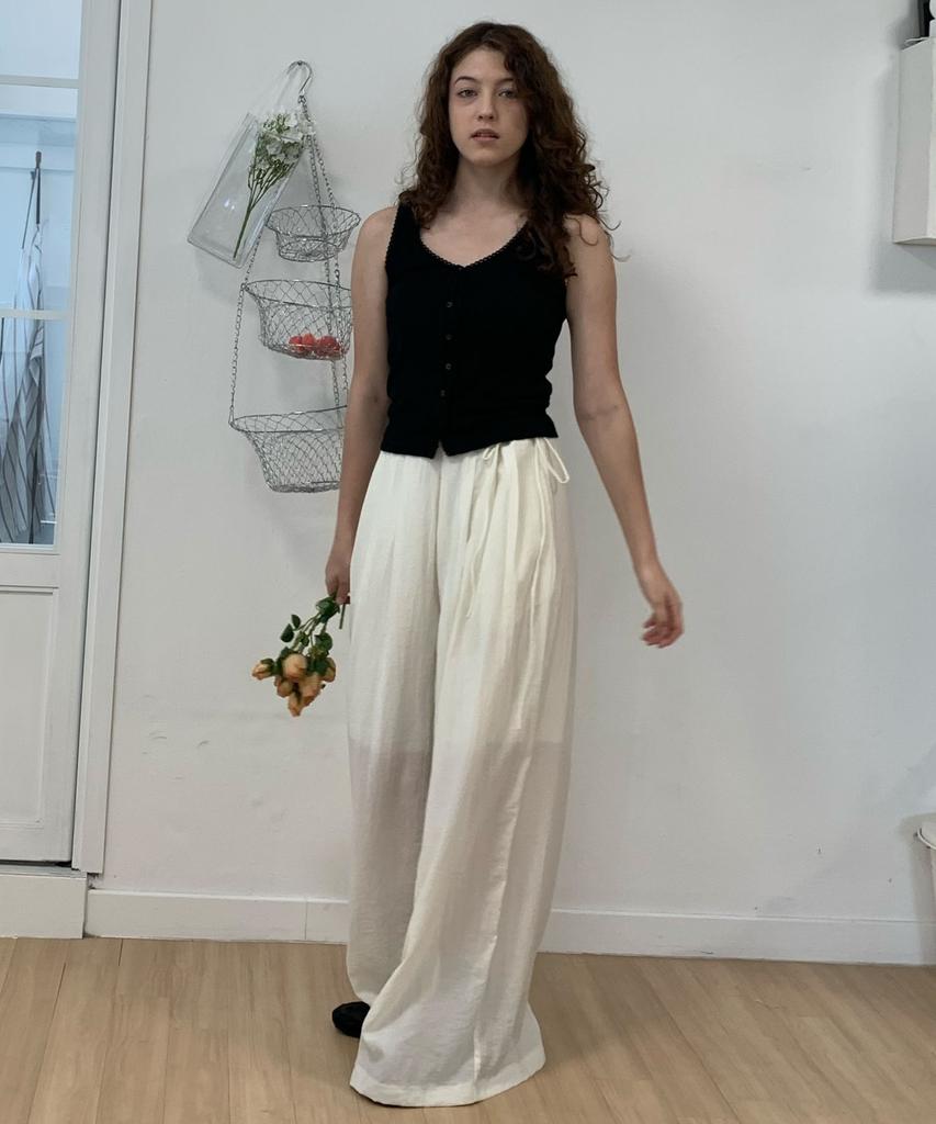 DELIDI Benign Wide Leg Pants (White)