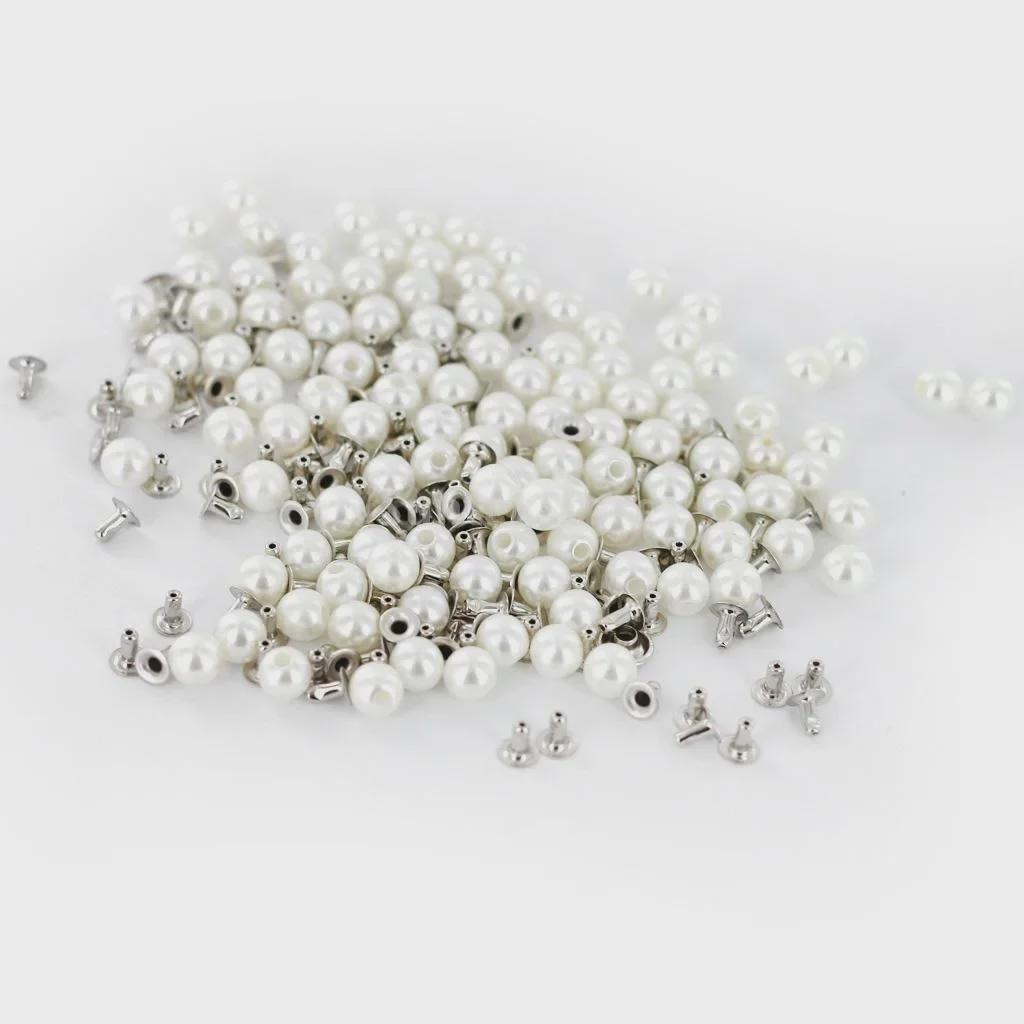 Заклепка своими руками Жемчужина: Искусственный жемчуг ABS с основанием, одно и половинное отверстие