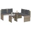 VidaXL Garden Lounge Set 4 Pcs with Grey Cushions Wicker, Outdoor Sofa Set, Garden Lounge, Set 4003880