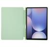 For Samsung Galaxy Tab S10+ Case with Pen Slot Solid Color Tri-Fold Stand PU Leather+TPU Tablet Cover