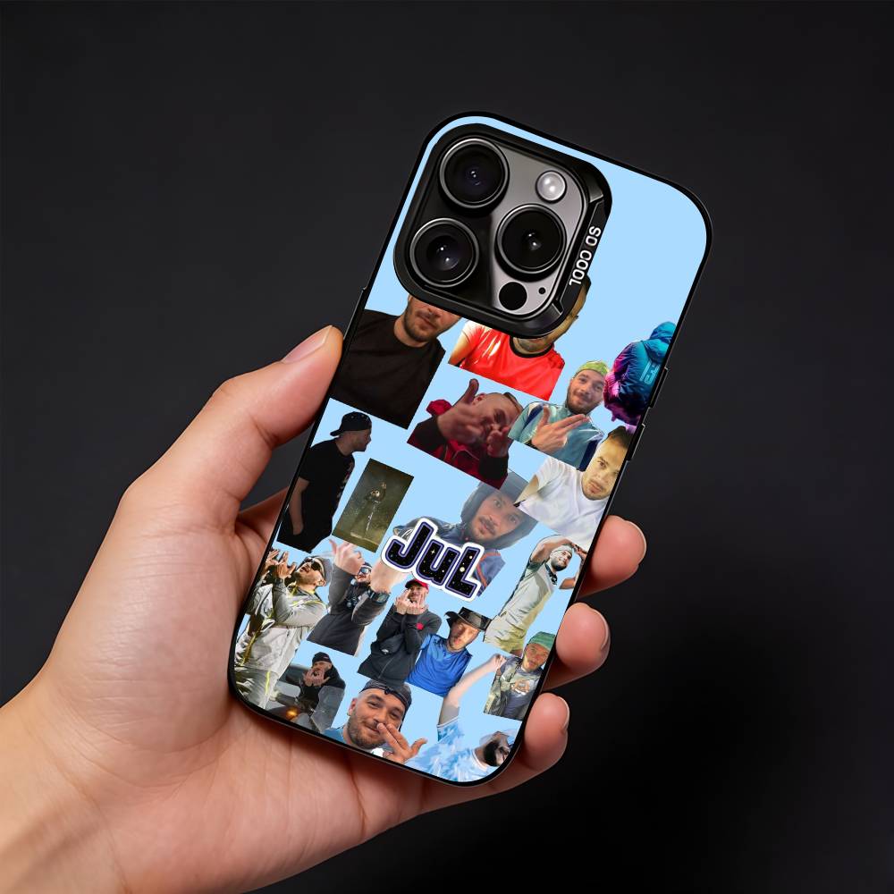 J-Julien Mari Jul Phone Case For iPhone17, 16,15,14,13,12 Pro Max Black Candy Matte Shockproof Cover