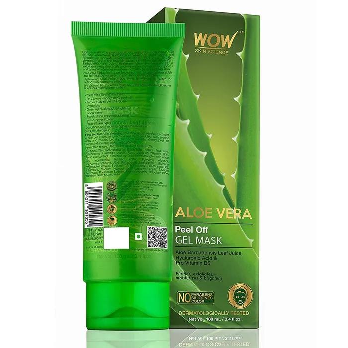 Wow Skin Science Aloe Vera с гиалуроновой кислотой и провитамином B5 Peel Off Gel Mask, 100 мл