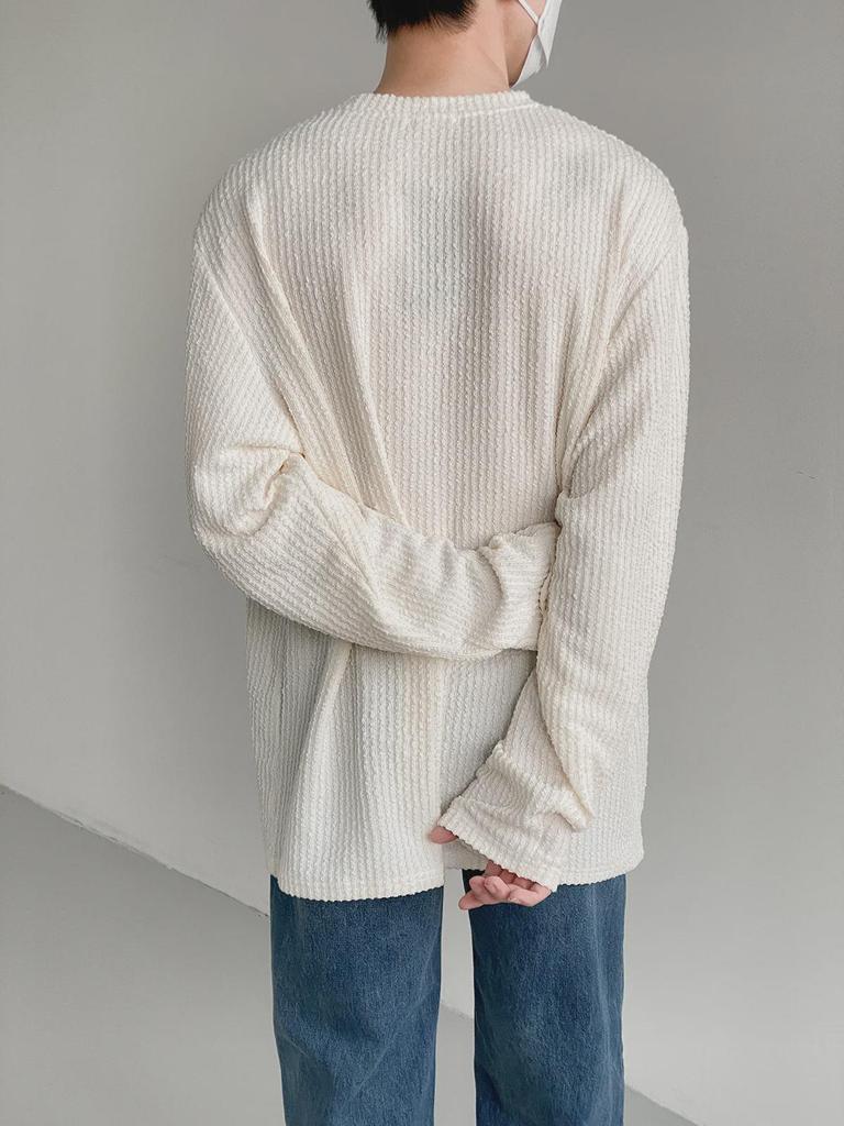 Мужская модная японская полосатая футболка свободного кроя с длинными рукавами