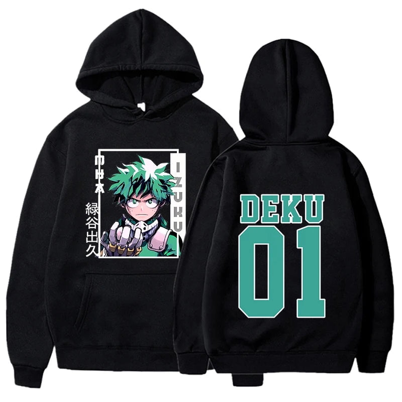 My Hero Academia Deku Printed Autumn Hoodie Vintage Unisex Pullover Men Vintage Graphic Hoody Tops Oversize Clothing