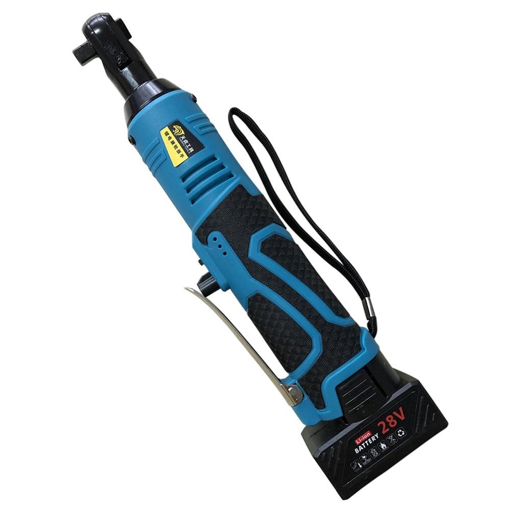 28V 60Nm Electric Cordless 90° Ratchet Wrench 3/8