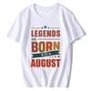 Unisex Cotton Tshirt Legends Are Born In August Tshirt Birthday Gift Clothing Vintage Graphic T Shirt Unisex Tops Fitness Tees