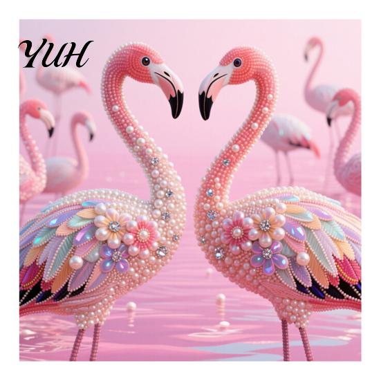 Stress Relief Craft Hobbies Luxury Faux Pearl Rhinestone Painting Kit, 25x25cm DIY Resin Art with Animal And Supplies for Relaxation Floral Patterns,