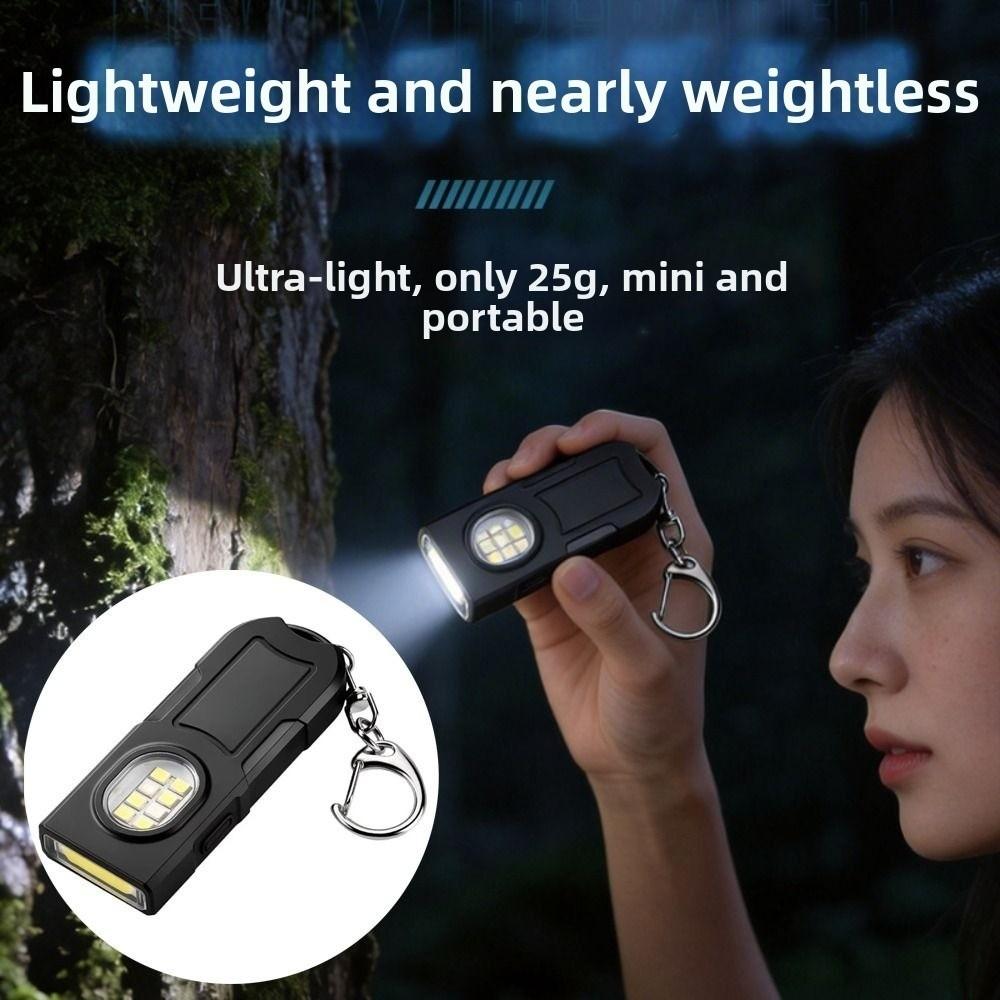 High Bright Mini Keychain Light Portable LED Torch Lamp Warning Light Camping Hanging Lamp Outdoor