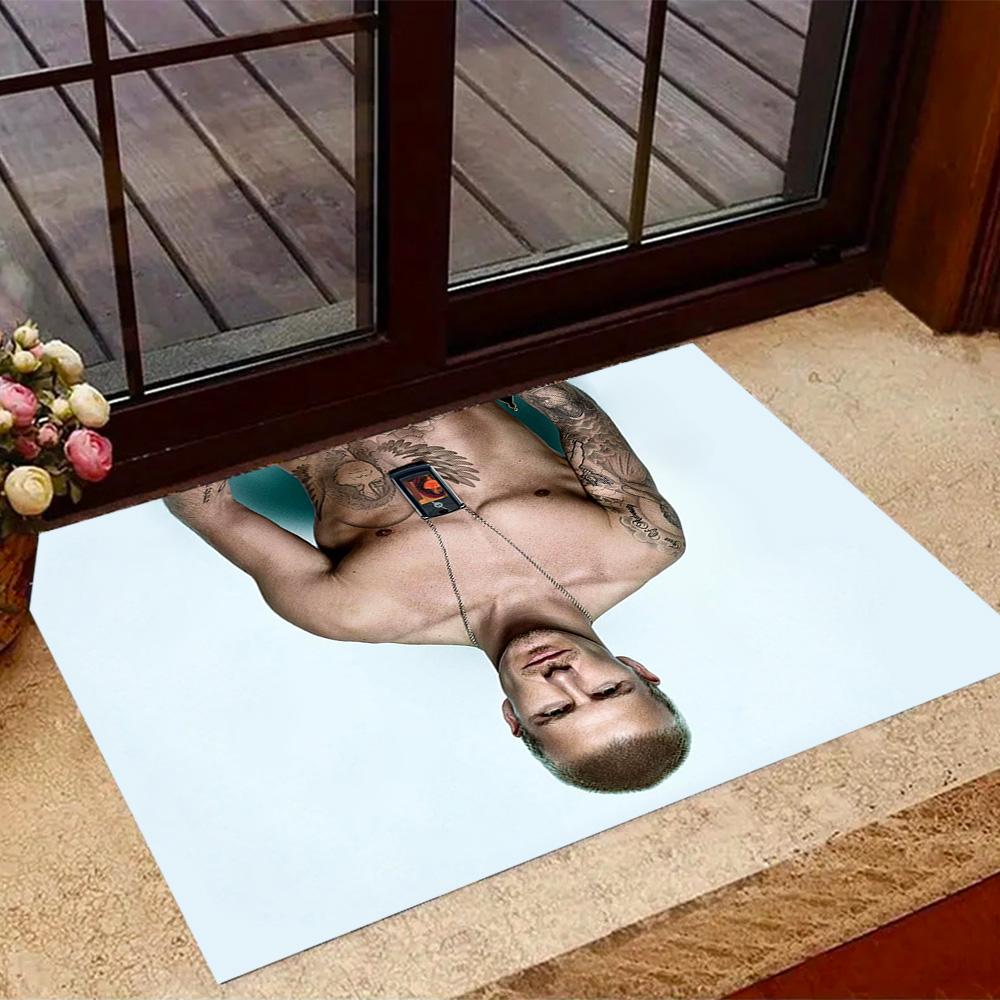 Man Phone Necklace Floor Mat Perfect for Outdoor Hallway Dormitory Kitchen Antislip Carpet Decorate Offices