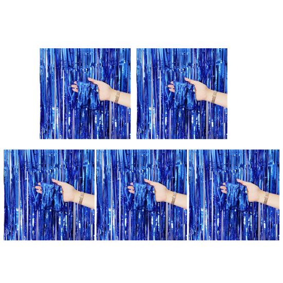 5 шт. Сверкающие фольгированные шторки с бахромой 1x2 м, металлический стримерный фон для свадьбы, дня рождения