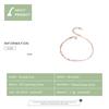 BAMOER Basic Rose Gold Color Silver Bracelet Cable Box Chain Lobster Lock Bracelets Sterling Silver