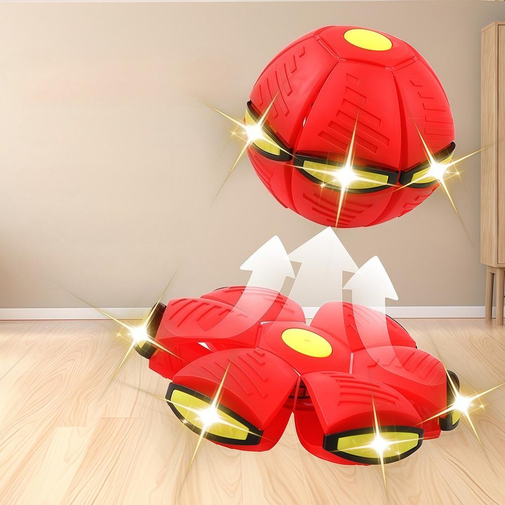 Нетоксичная светящаяся волшебная тарелка НЛО-шар Сквиши Трансформирующийся прыгающий мячик Игрушка с 6 огнями Интерактивная для родителей и детей Подарок для детей