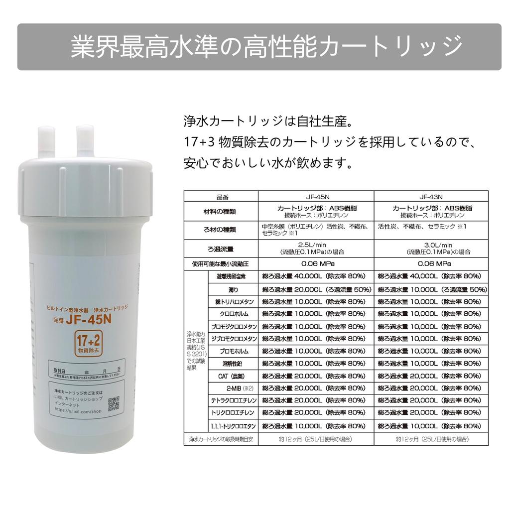 Replacement Water Purification Cartridge Standard Type Substance Removal Compatibility Kitchen Parts JF-45N [17+2]