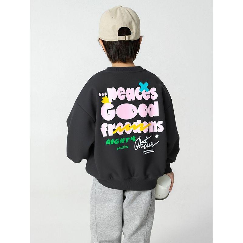 Foreign Trade Children's Clothing 2026 Autumn and Winter New Children's Sweatshirt with Fleece for Older Boys, Parent-Child Matching, Youth Style