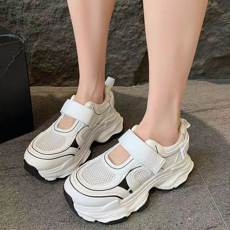 Кроссовки Fried Street на толстой подошве для папы, женские, весна-лето 2024, новые сетчатые, дышащие, с подошвой из дуриана, в стиле ретро, увеличивающие высоту кроссовки