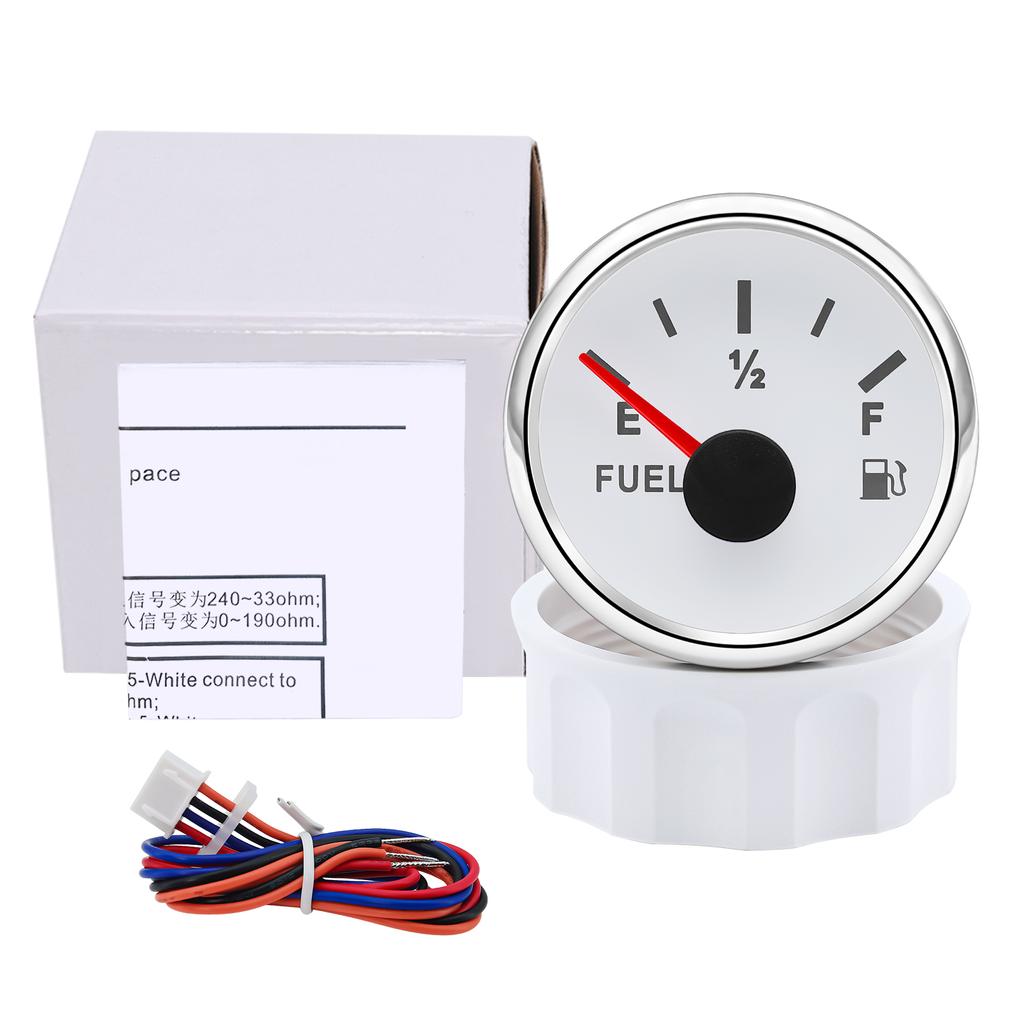 0-190 Ом 2" 52 мм Указатель уровня топлива с 8-цветной подсветкой Водонепроницаемый Индикатор уровня в масляном баке для автомобиля, дома на колесах, лодки, морской 12 В 24 В