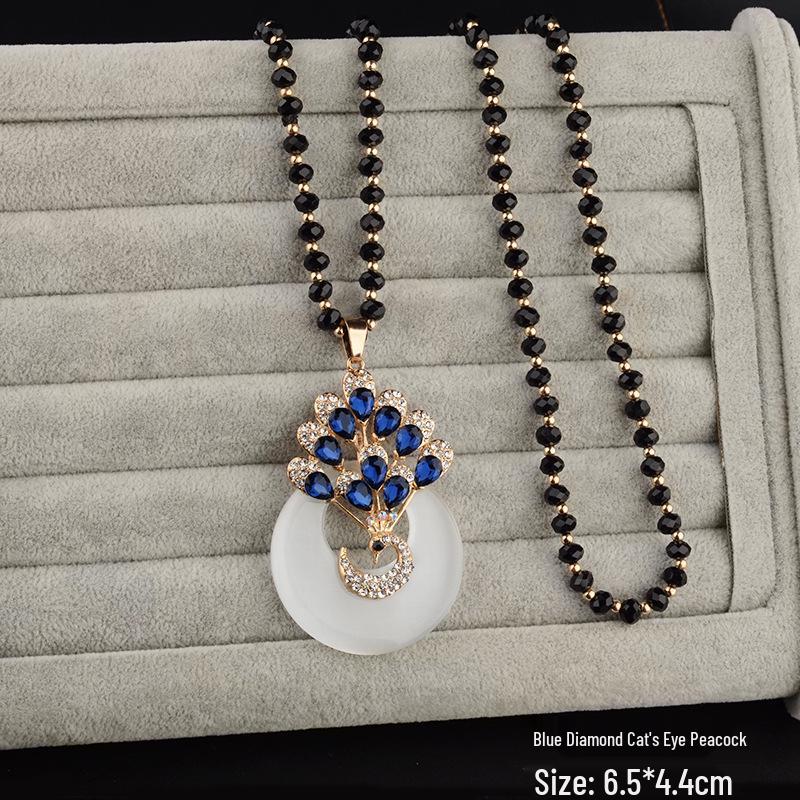 Элегантное женское ожерелье с подвеской в виде хрустального цветка - Универсальный аксессуар-цепочка для свитера на осень/зиму