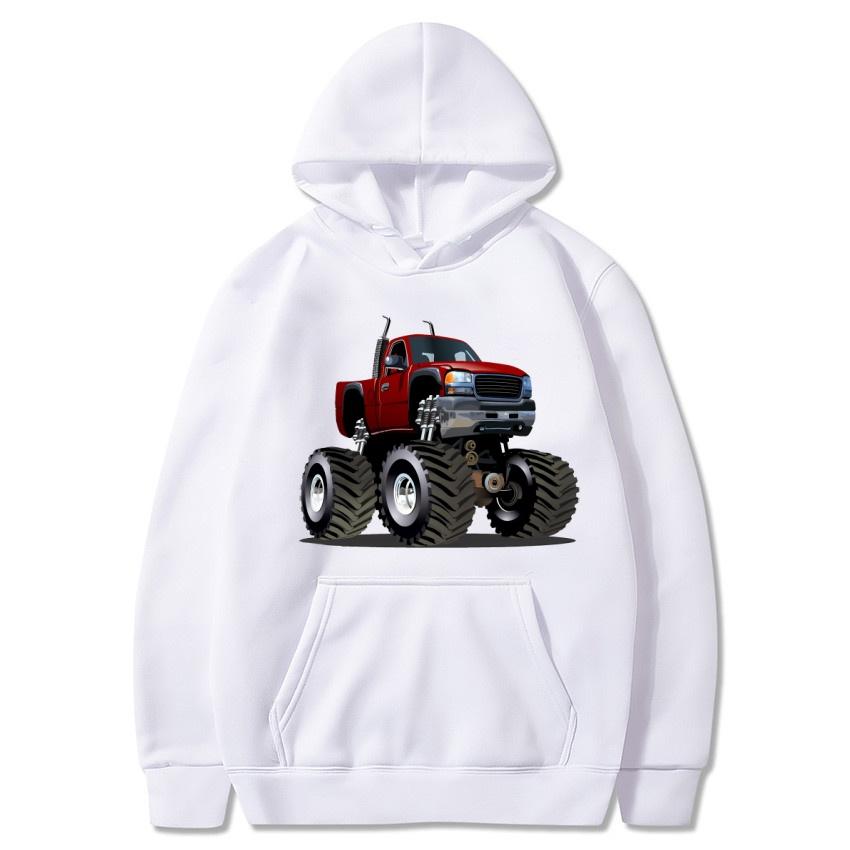 Американский Монстр-трак Бигфут Принтованное Худи Осень Зима Уличная Мода Худи Повседневное Теплое Худи Подарок на Праздник