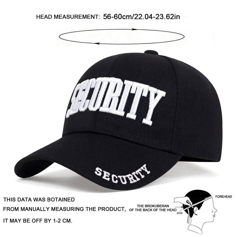 Бейсболка с вышивкой SECURITY, мужская кепка для папы из США, регулируемые хлопковые бейсболки для взрослых мужчин в стиле хип-хоп, кепки для дальнобойщиков Gorras