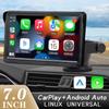 Hippcron Car Player Display Monitor CarPlay Android Auto Multimedia Player 7inch Portable Touch Screen Integrated Speakers