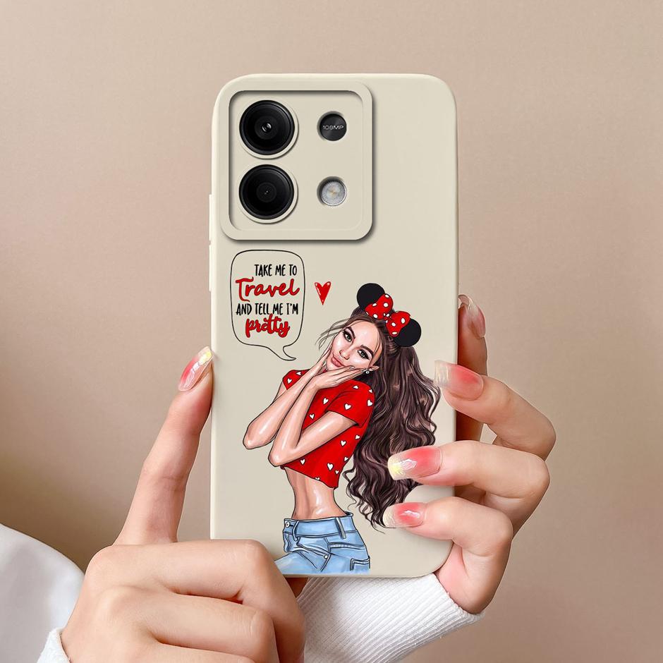 Чехол для Xiaomi Redmi Note 13 Pro Plus 5G Милые Девочки Мультяшный Матовый Силиконовый Чехол Для Redmi Note13 Pro+ 5G Новый Дизайн Funda